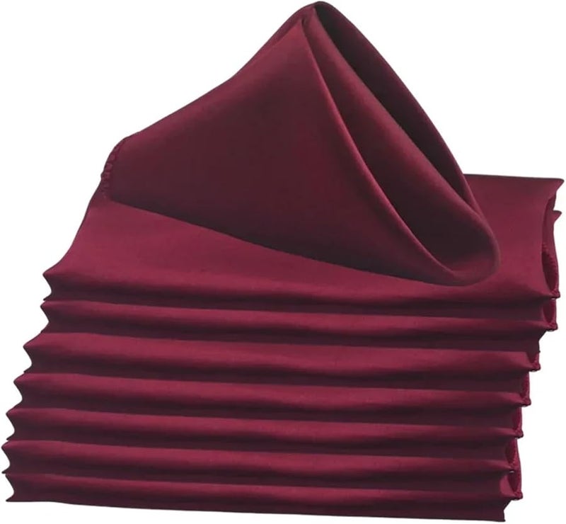 مناديل قماش الساتان بورجوندي 30 قطعة 30 سم مربع لتزيين طاولة حفل الزفاف - Image 1